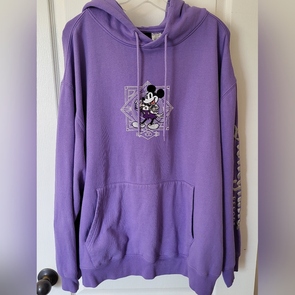 Walt Disney World 100th Mickey Mouse & Friends Purple Embroidered Hoodie 2XL